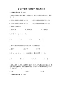 小学六年级下册数学 期末测试卷附参考答案【夺分金卷】