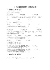 小学六年级下册数学 期末测试卷及答案解析