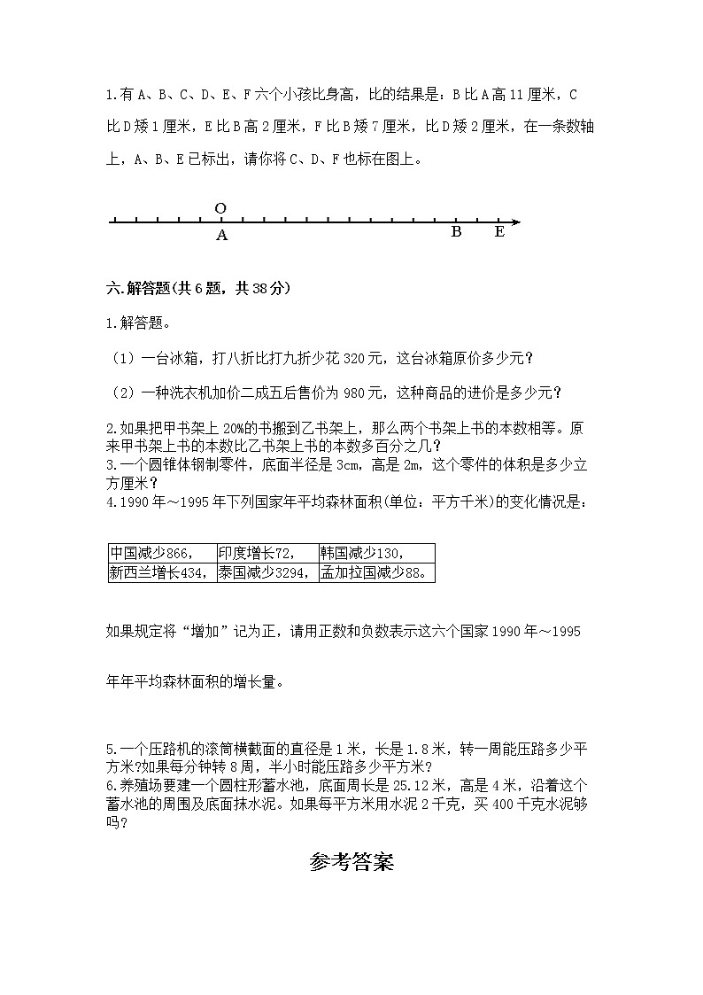 小学六年级下册数学 期末测试卷精品【考试直接用】第3页