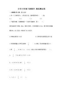 小学六年级下册数学 期末测试卷附完整答案【全优】