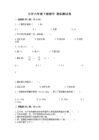 小学六年级下册数学 期末测试卷含答案（夺分金卷）