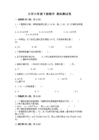 小学六年级下册数学 期末测试卷附完整答案【名校卷】