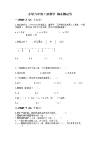 小学六年级下册数学 期末测试卷含完整答案【有一套】