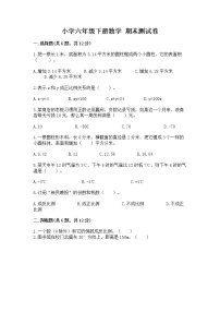 小学六年级下册数学 期末测试卷及参考答案（夺分金卷）