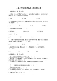 小学六年级下册数学 期末测试卷推荐