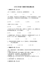 小学六年级下册数学期末测试卷【培优a卷】