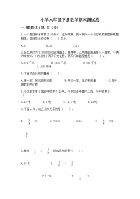 小学六年级下册数学期末测试卷（全优）word版