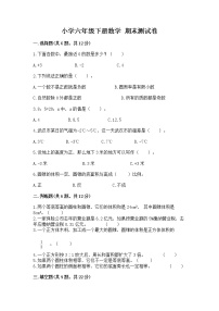 小学六年级下册数学 期末测试卷及完整答案（各地真题）