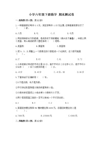 小学六年级下册数学 期末测试卷精品【巩固】