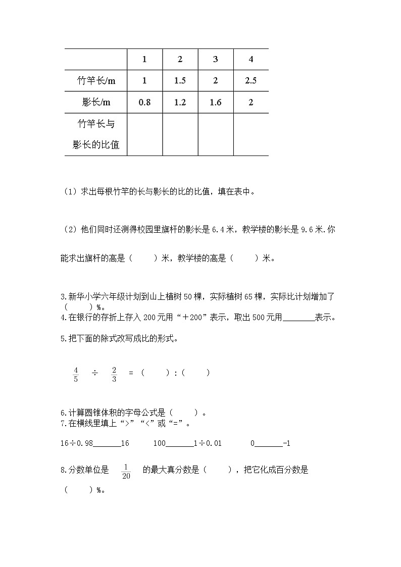 小学六年级下册数学 期末测试卷精品（名师系列）第3页