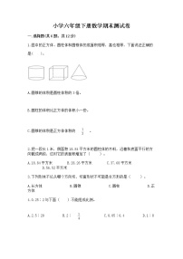 小学六年级下册数学期末测试卷附参考答案（突破训练）