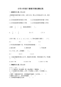 小学六年级下册数学期末测试卷【研优卷】