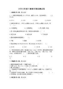 小学六年级下册数学期末测试卷附参考答案（巩固）