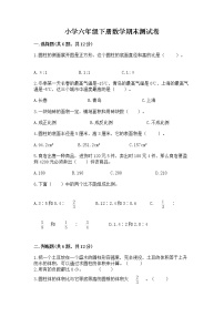 小学六年级下册数学期末测试卷含完整答案【网校专用】