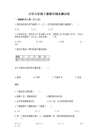 小学六年级下册数学期末测试卷带答案（新）