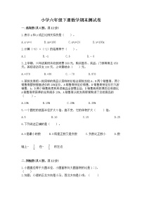 小学六年级下册数学期末测试卷含完整答案（名师系列）