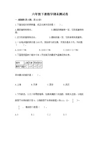 六年级下册数学期末测试卷（夺冠系列）