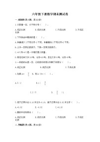 六年级下册数学期末测试卷（典优）word版