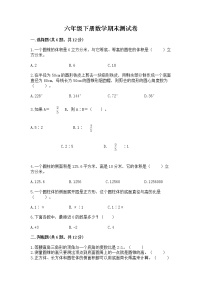 六年级下册数学期末测试卷及参考答案【能力提升】