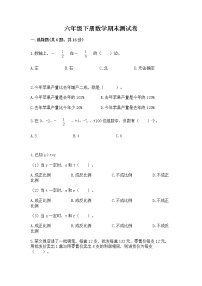 六年级下册数学期末测试卷附完整答案（网校专用）