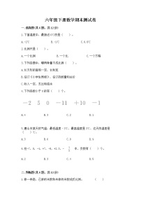 六年级下册数学期末测试卷含答案（考试直接用）