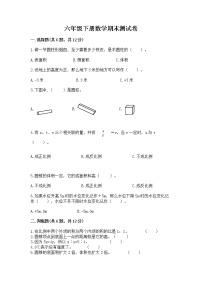 六年级下册数学期末测试卷附完整答案【有一套】