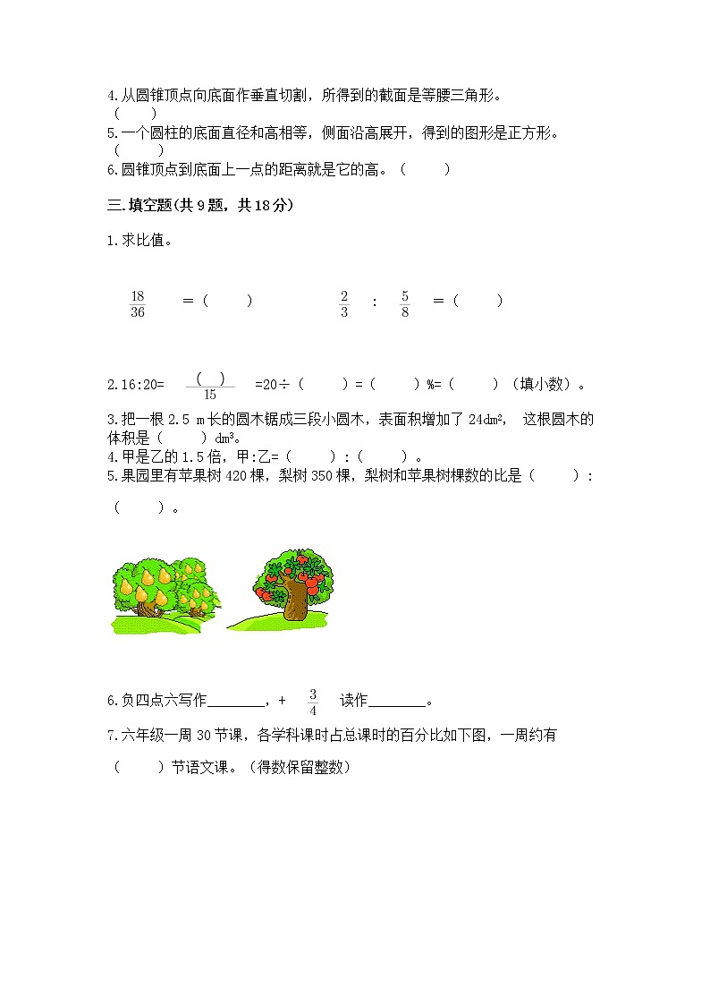 六年级下册数学期末测试卷精品【突破训练】02