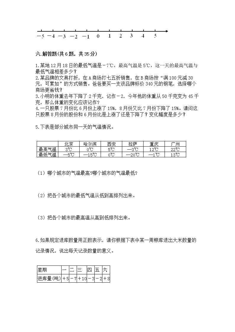 小升初数学期末测试卷附参考答案（突破训练）第3页