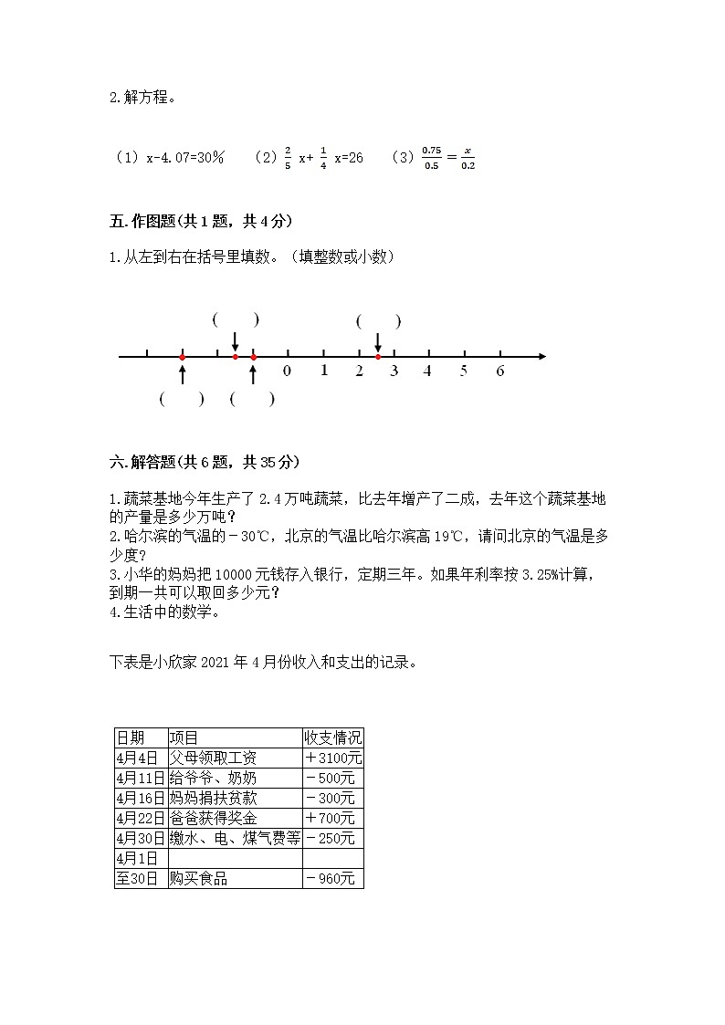 小升初数学期末测试卷（精品）第3页