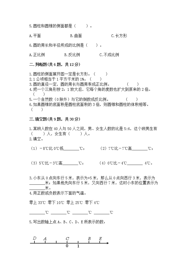 小升初数学期末测试卷（名校卷）第2页