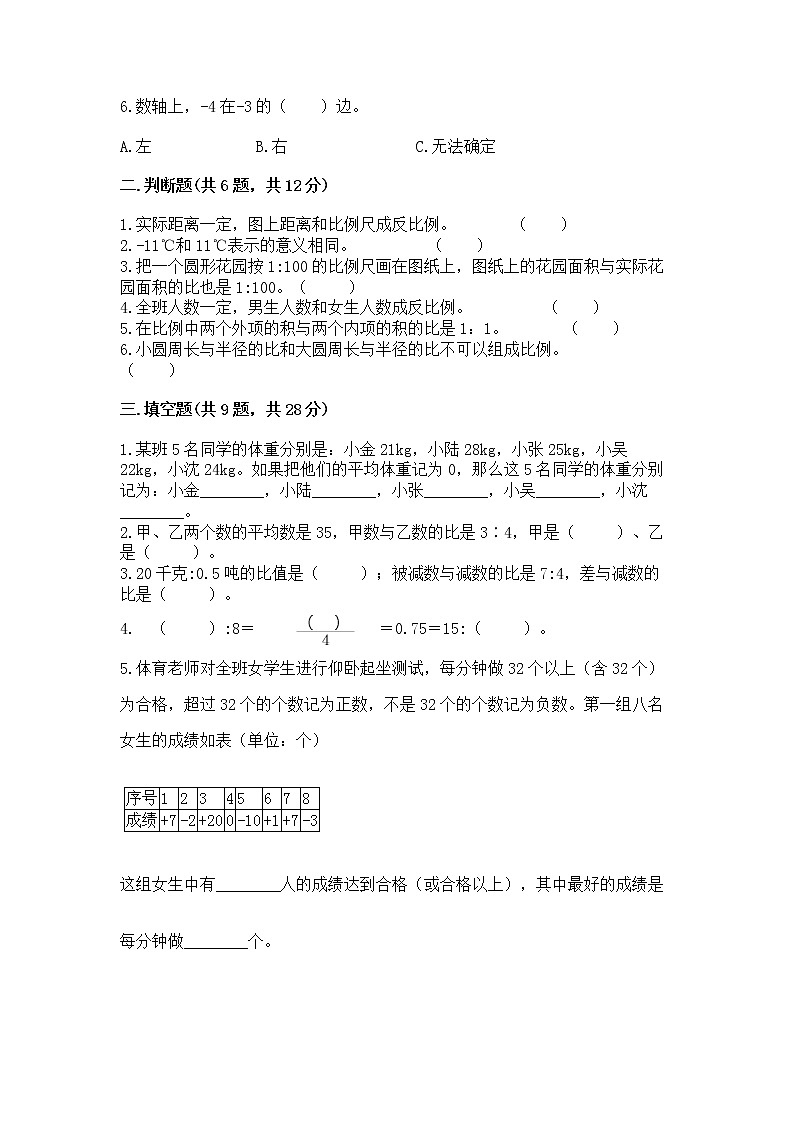 小升初数学期末测试卷（完整版）第2页