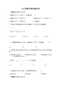 小升初数学期末测试卷附完整答案【名师系列】