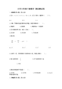 小学六年级下册数学 期末测试卷（培优b卷）