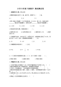 小学六年级下册数学 期末测试卷（有一套）