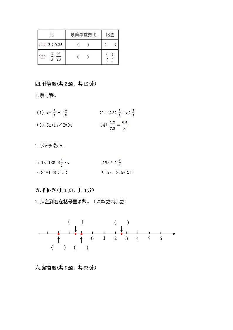 小学六年级下册数学 期末测试卷附参考答案（综合卷）第3页