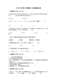 小学六年级下册数学 期末测试卷附参考答案（突破训练）