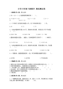 小学六年级下册数学 期末测试卷带答案ab卷