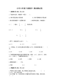 小学六年级下册数学 期末测试卷附参考答案（b卷）