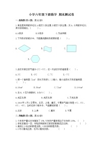 小学六年级下册数学 期末测试卷（完整版）