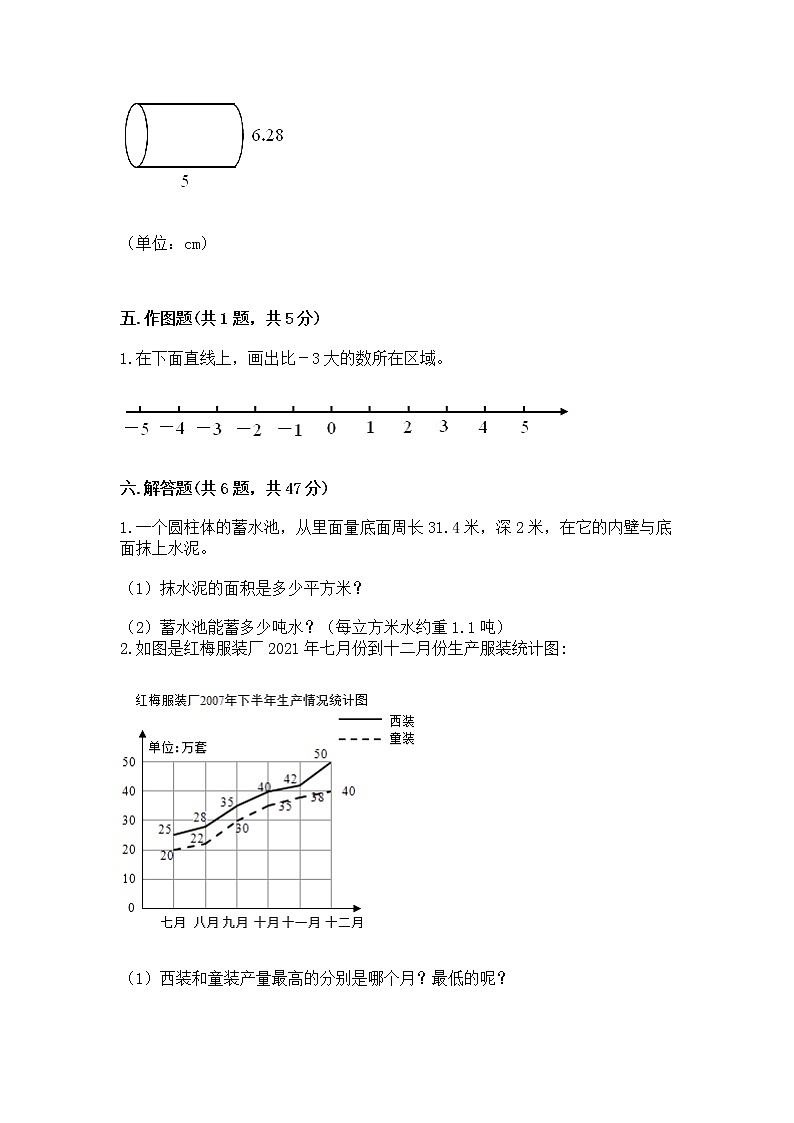 小学六年级下册数学 期末测试卷（综合卷）第3页