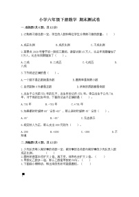 小学六年级下册数学 期末测试卷含答案下载