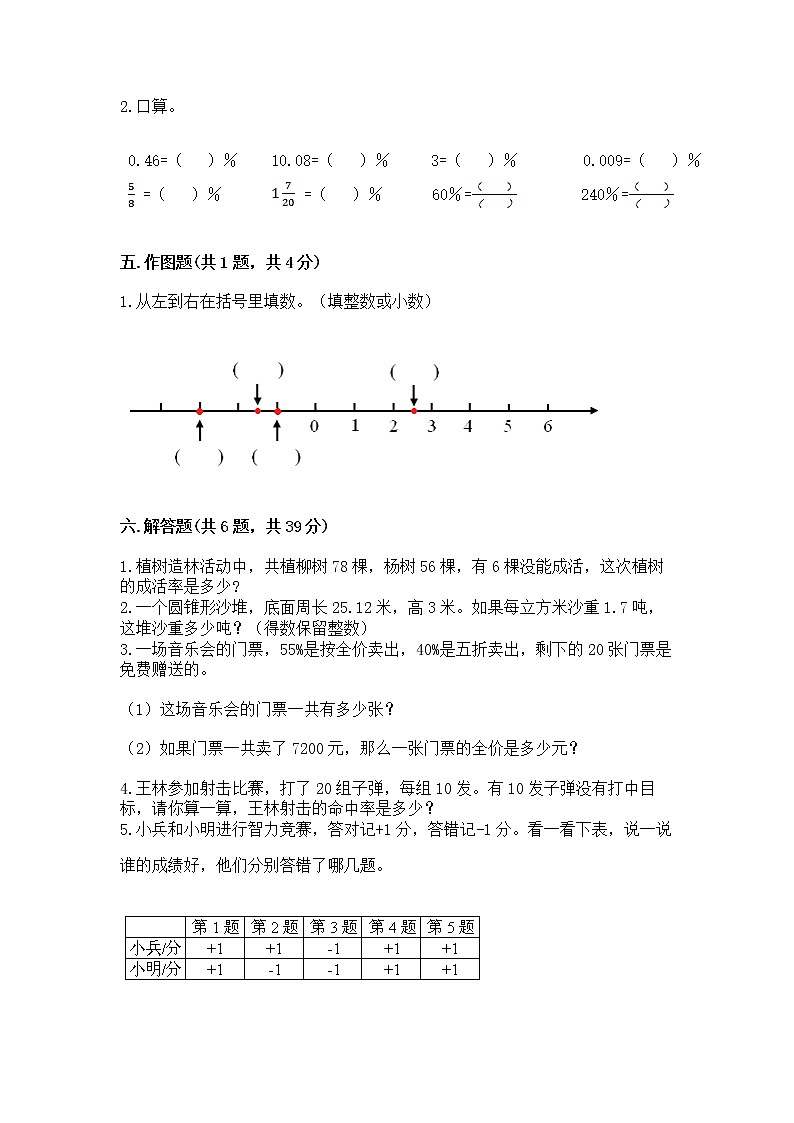 小学六年级下册数学 期末测试卷精品（网校专用）03