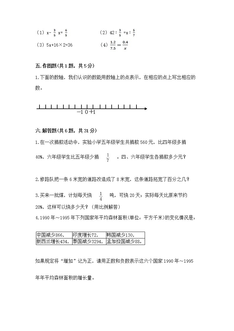 小学六年级下册数学 期末测试卷精品（名师系列）第3页