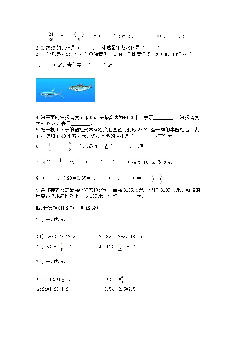 小学六年级下册数学 期末测试卷精品【能力提升】第2页