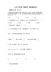 小学六年级下册数学 期末测试卷附答案【a卷】