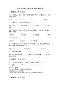 小学六年级下册数学 期末测试卷附答案（轻巧夺冠）