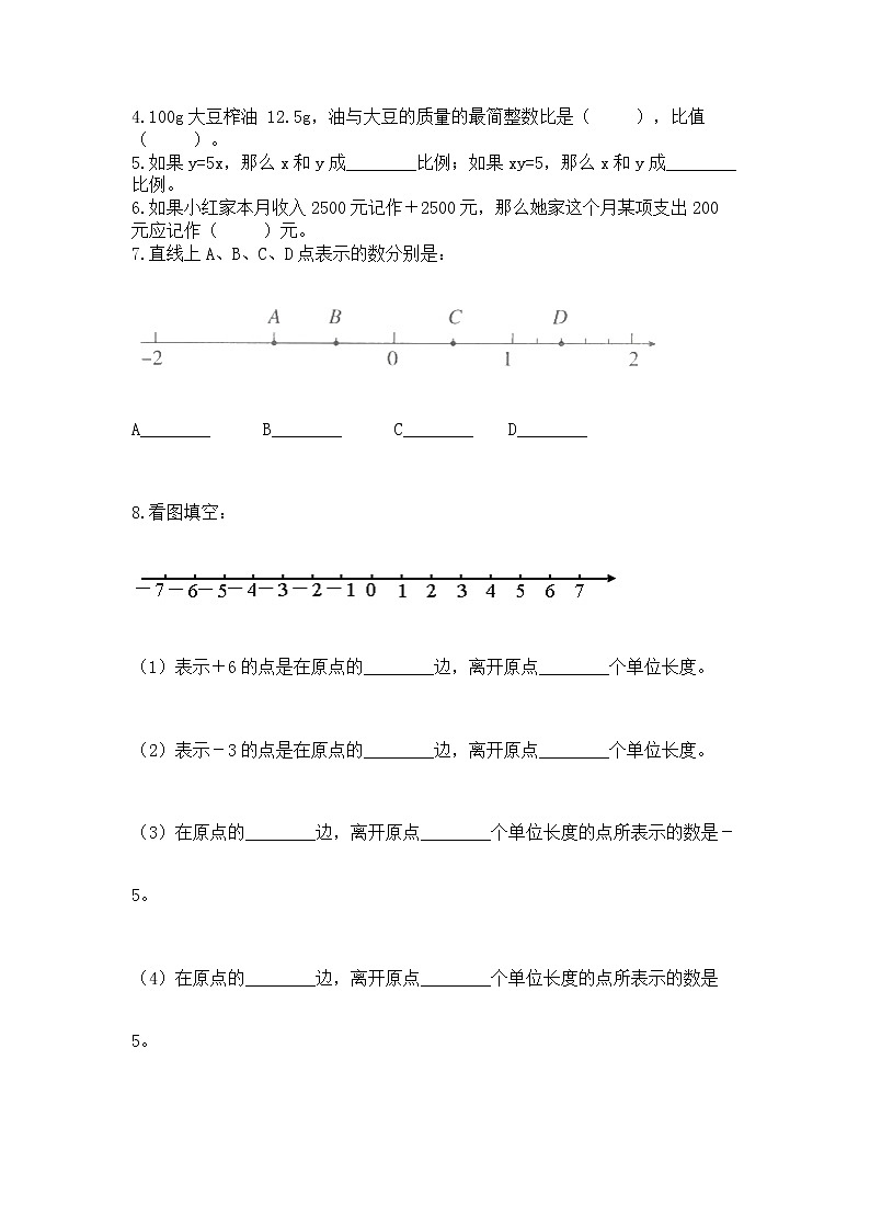 小学六年级下册数学期末测试卷（考点精练）第3页