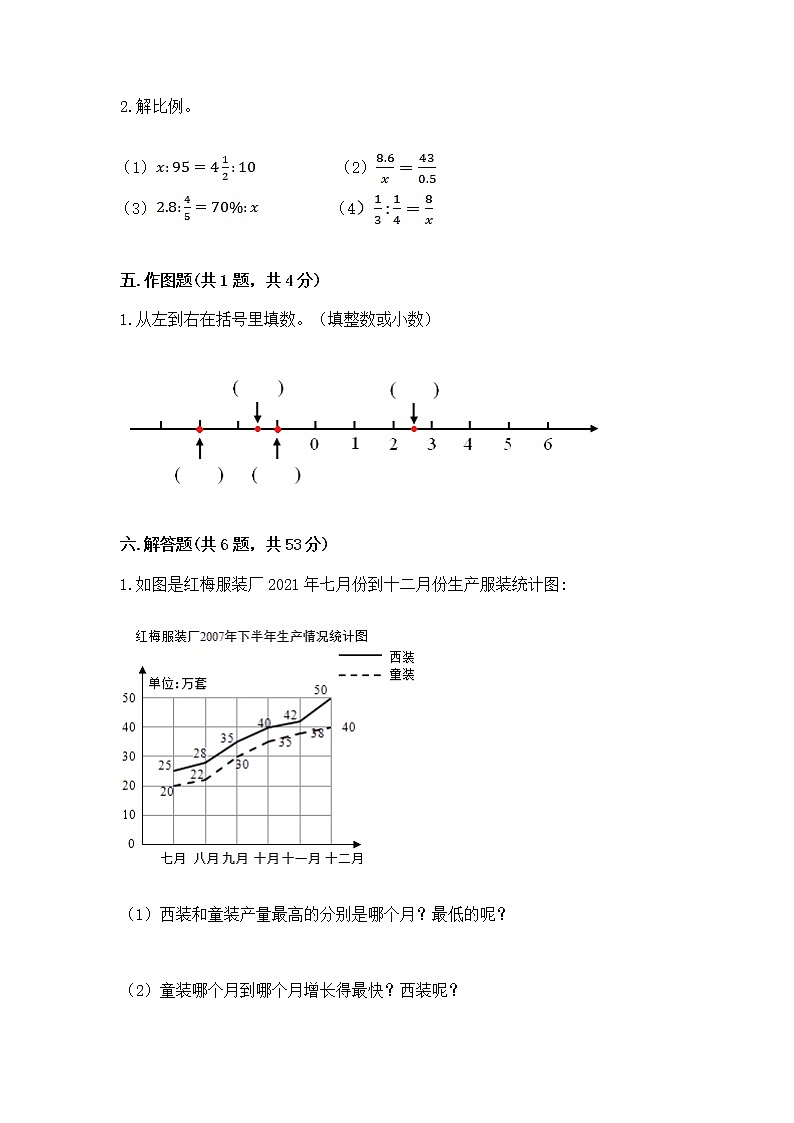 小学六年级下册数学期末测试卷附答案ab卷第3页