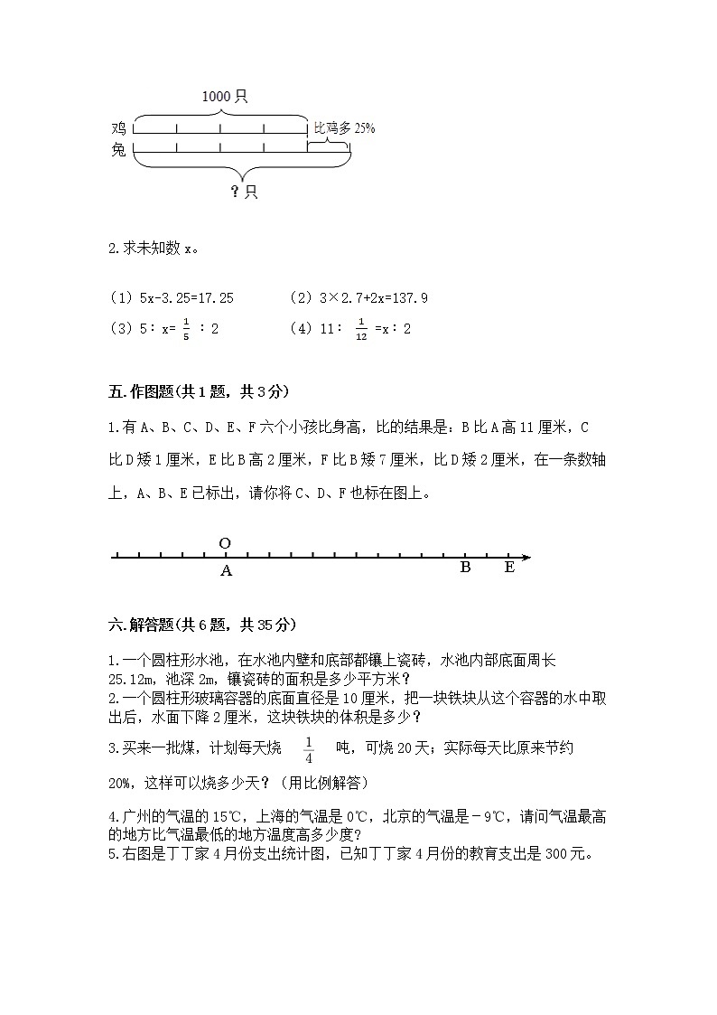 小学六年级下册数学 期末测试卷及参考答案【培优】第3页