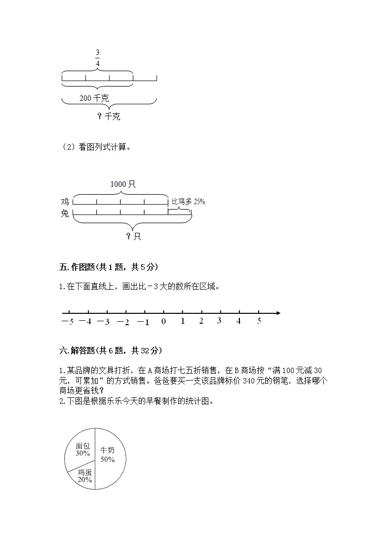 小学六年级下册数学期末测试卷精品加答案第3页